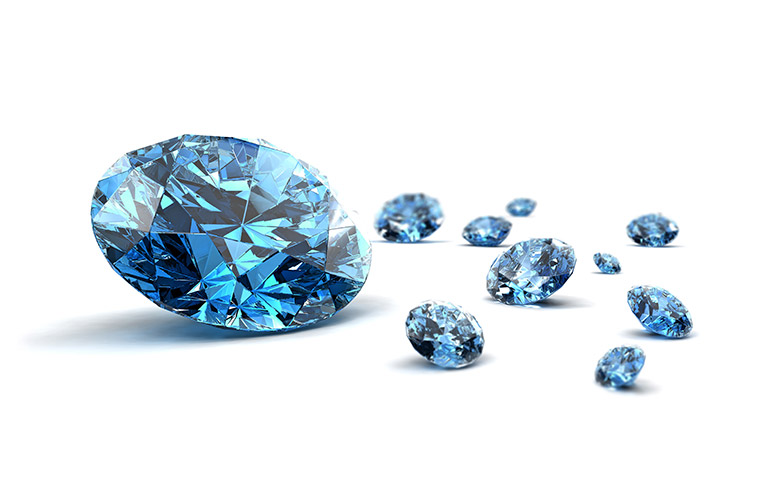 gekleurde blauwe diamant